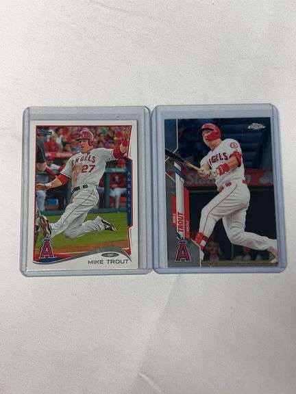 (2) 2014 & 2020 Topps Mike Trout MLB Cards image
