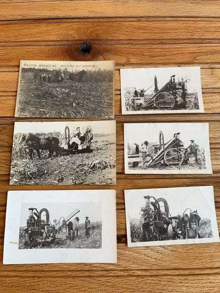 (6) H.J. Hahn Corn Harvester Postcards + Photos image