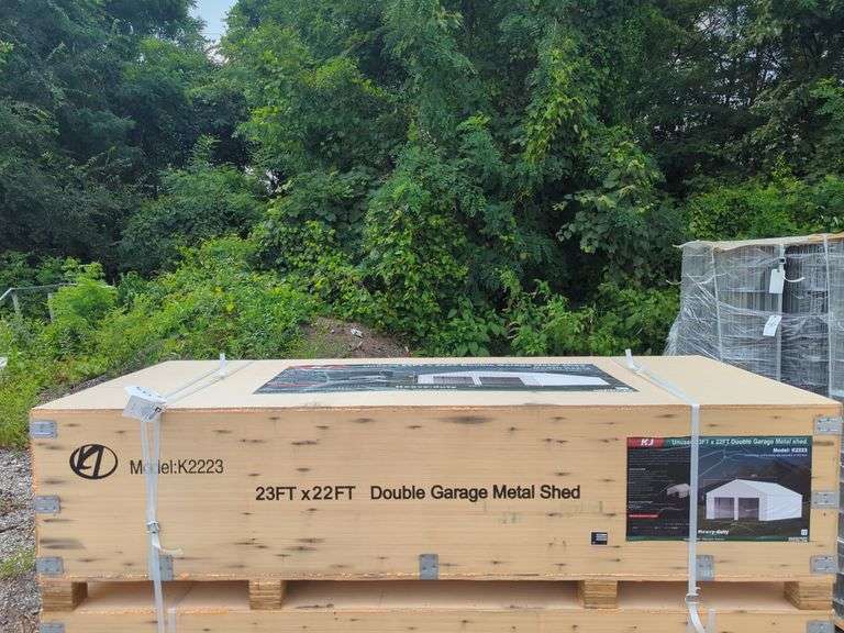 (1) KJ - 23 ft x 22 ft Double Garage Metal Shed - K2223 image