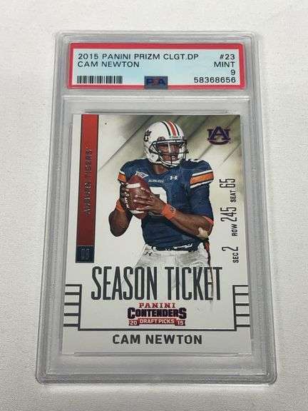 2015 Panini Prizm Draft Picks #23 Cam Newton Graded PSA 9 image