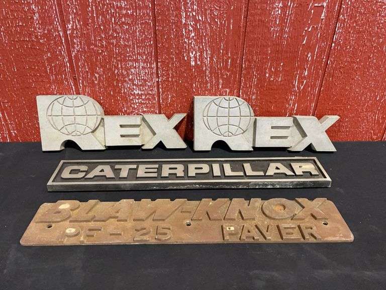 (4) Caterpillar, Rex, Blaw-Knox Signs image