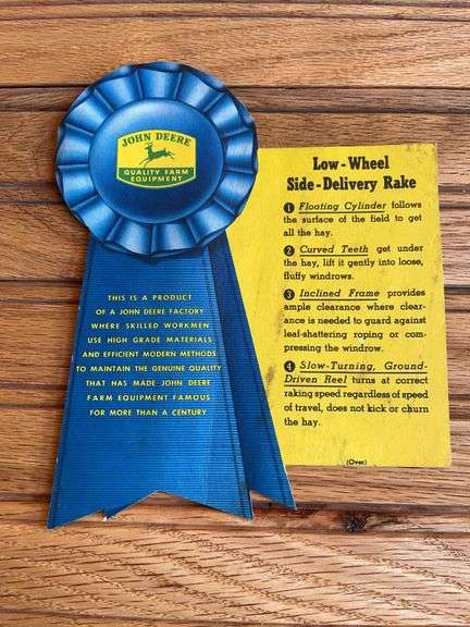 John Deere Side Delivery Rake Blue Ribbon image