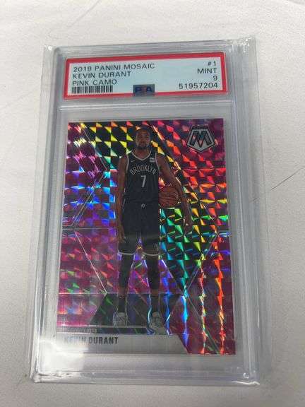 2019 Panini Mosaic #1 Kevin Durant Pink Camo Graded PSA 9 image