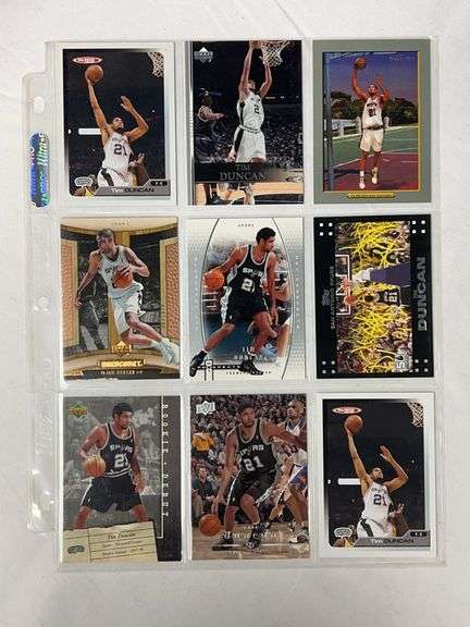 (9) Tim Duncan Basketball Cards image