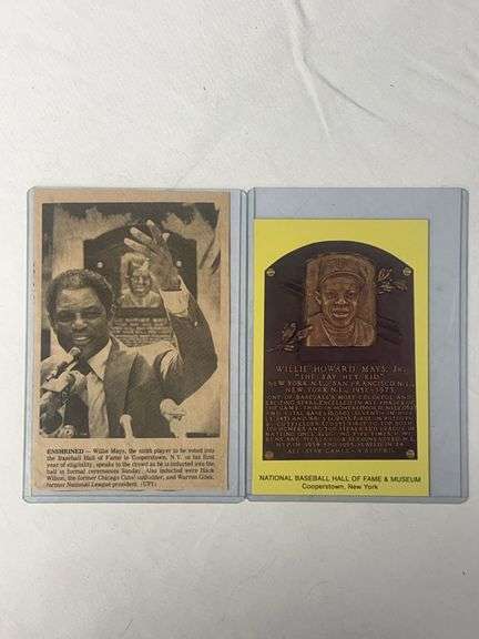 (2) Willie Mays Hall of Fame News Article & 1979 Post Card image