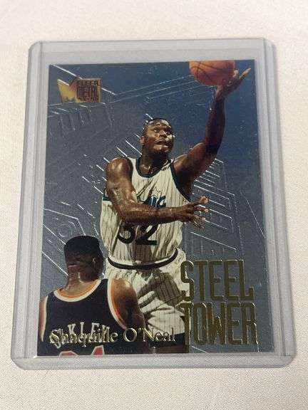 1995 Fleer #7 Shaquille O'Neal Steel Tower INSERT image