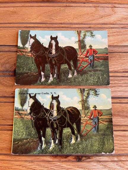 (2) Walking Plow Postcards image