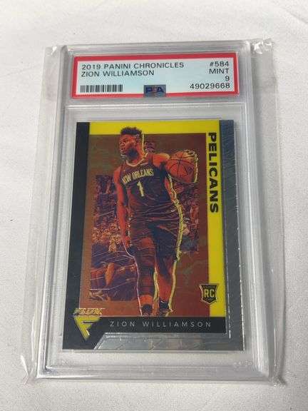 2019 Panini Chronicles Flux #584 Zion Williamson ROOKIE Graded PSA 9 image