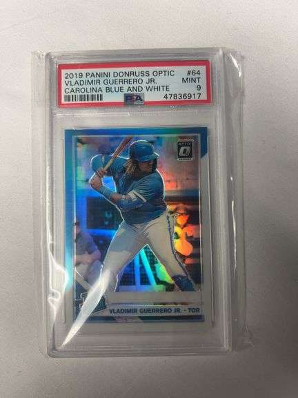 2019 Panini Donruss Optic Carolina Blue #64 Vladimir Guerrero Jr. ROOKIE Graded PSA 9 image