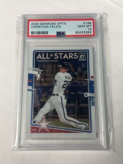 2020 Donruss Optic #198 Christian Yelich Graded PSA 10 GEM image