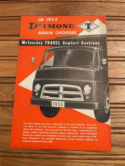 1953 McInerney Travel Cushions For Diamond T Sales Literature image
