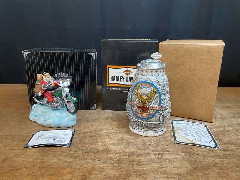 (2) Harley-Davidson Stein + Figurine NIB image