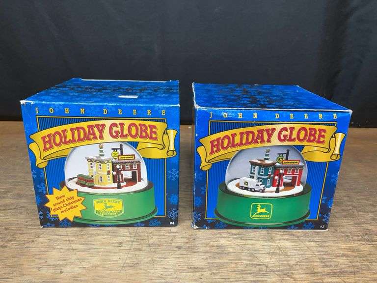 (2) John Deere Holiday Globes NIB Ertl image