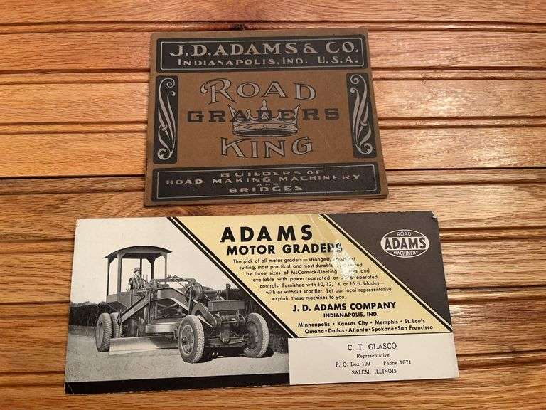 (2) J.D. Adams Road Graders Catalog + Ink Blotter image