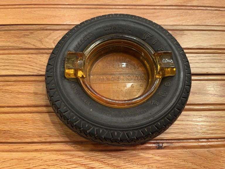1934 Firestone Century Of Progress Tire Ashtray image