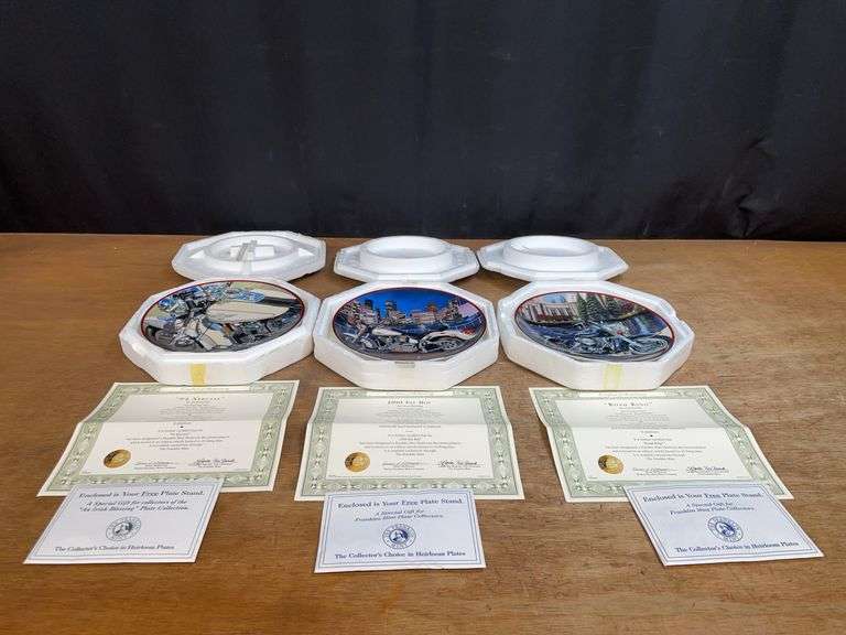 (3) Harley-Davidson Plates Franklin Mint image