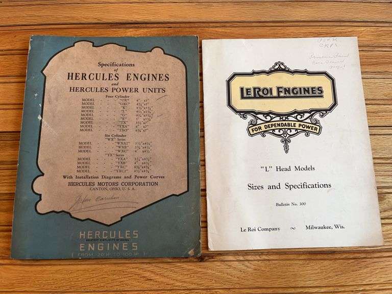 (2) Hercules Engines + Le Roi Engines Sales Literature image