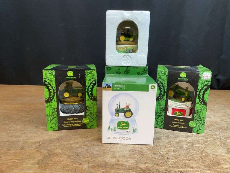 (4) John Deere Snow Globes NIB image