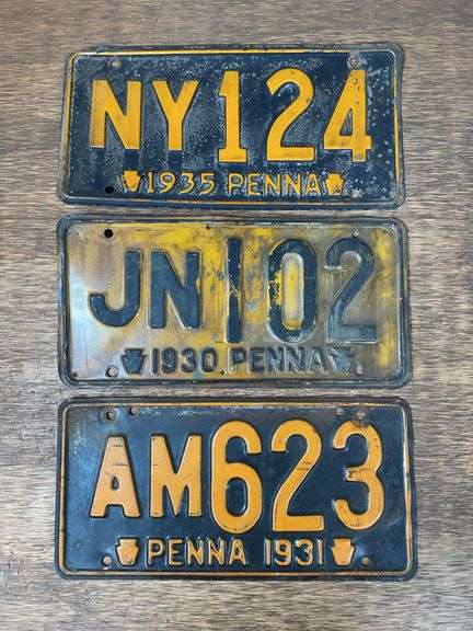 (3) 1930's PA Lincense Plates image