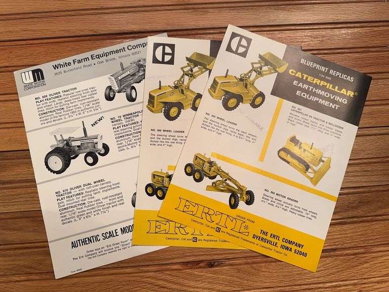 (3) Caterpillar + White Ertl Toy Sales Sheets image