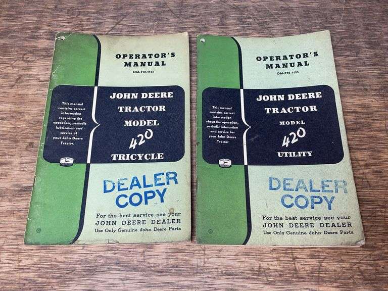 (2) John Deere 420 Operator's Manuals image