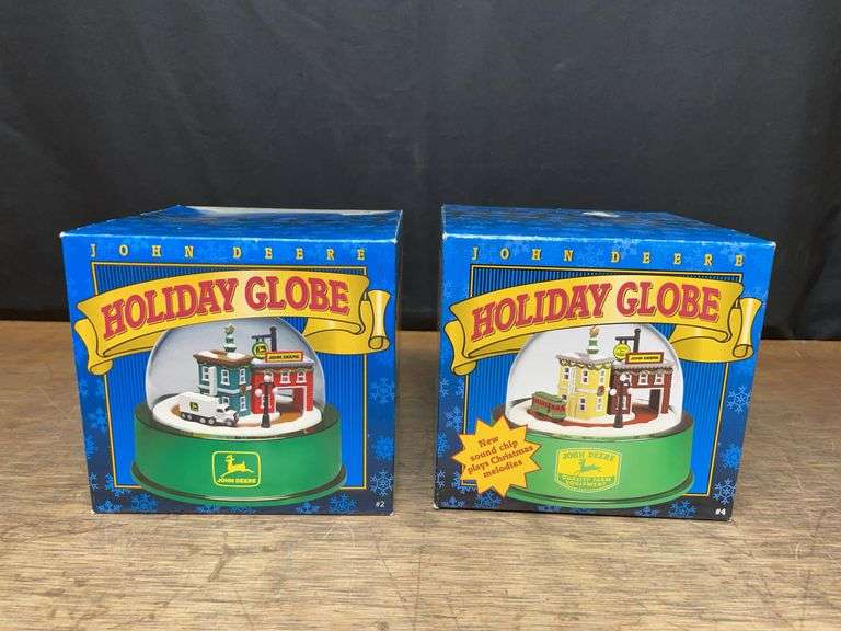 (2) John Deere Holiday Globes NIB Ertl image