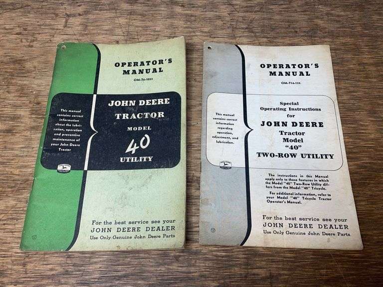 (2) John Deere 40 Operator's Manuals image