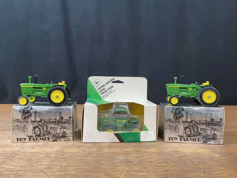 (3) 1/43 + 1/64 John Deere Tractors NIB Ertl image