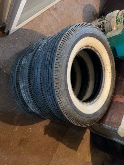 (4) White Wall Car Tires image