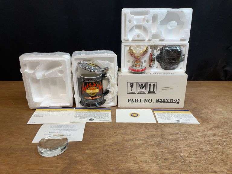 (2) Harley-Davidson Billy Bike Pocket Watch + Stein Franklin Mint image