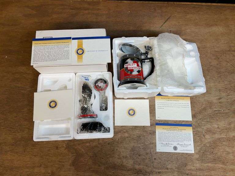 (2) Harley-Davidson Sportster Pocket Watch + Stein Franklin Mint image
