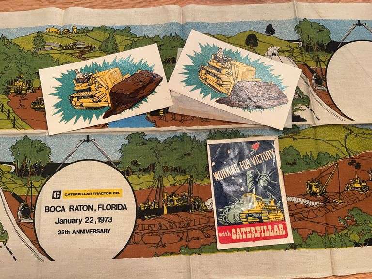 (4) Caterpiller Decals + Cloth Banner image