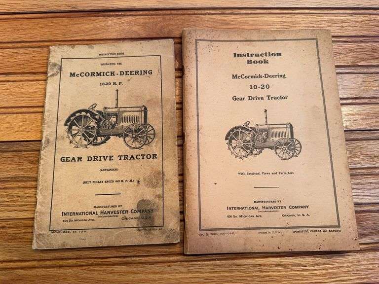 (2) McCormick-Deering 1020 Tractor Manuals image