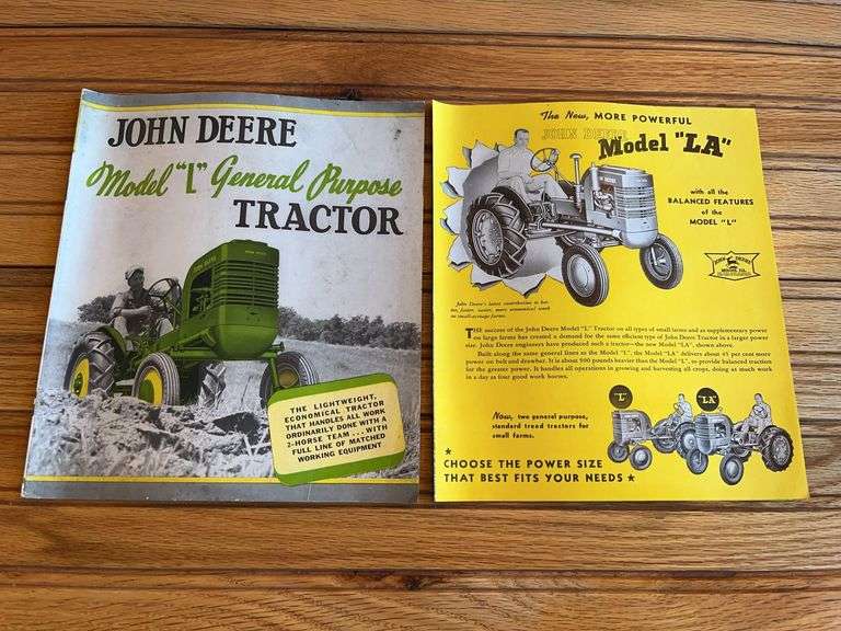 (2) John Deere L + LA Tractor Sales Literature image