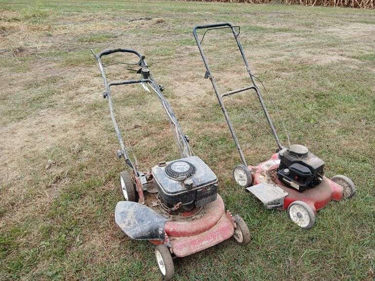 2 lawn mowers image