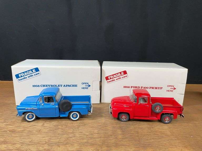 (2) 1/24 Ford + Chevy Pickups NIB Danbury Mint image