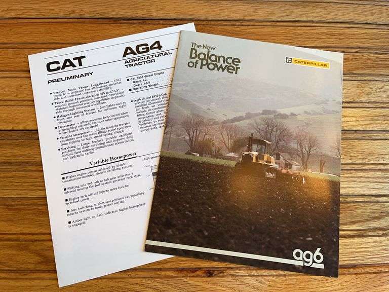 (2) Caterpillar AG6 + AG4 Agricultural Tractor Sales Literature image