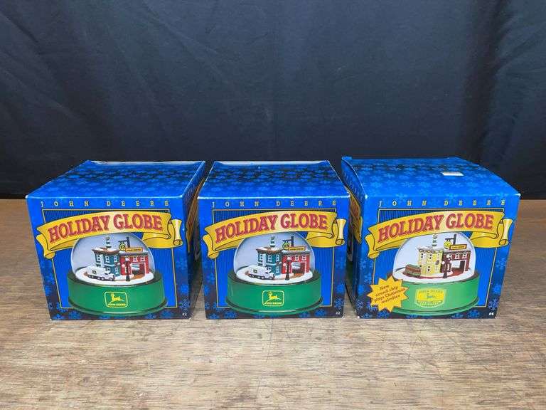(3) John Deere Holiday Globes NIB Ertl image