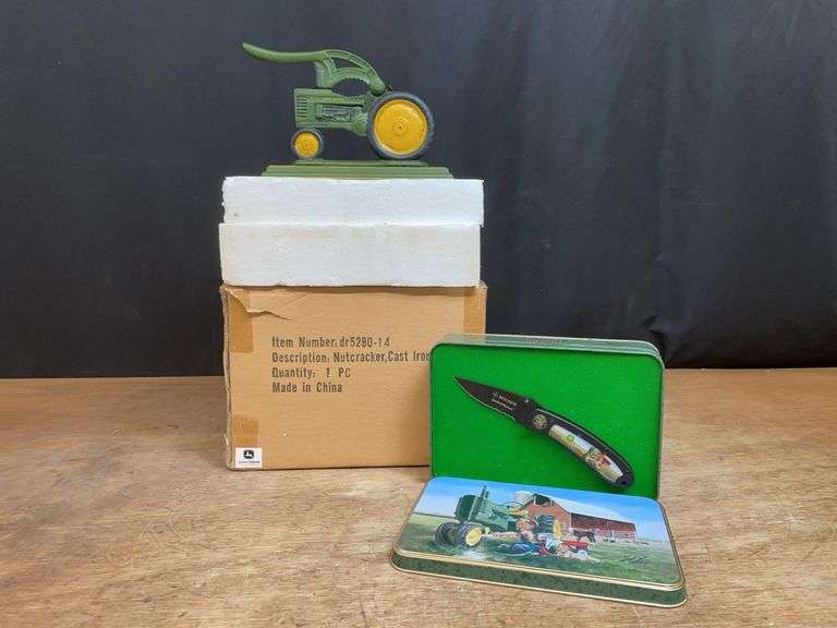 (2) John Deere Nut Cracker + Pocket Knife NIB image