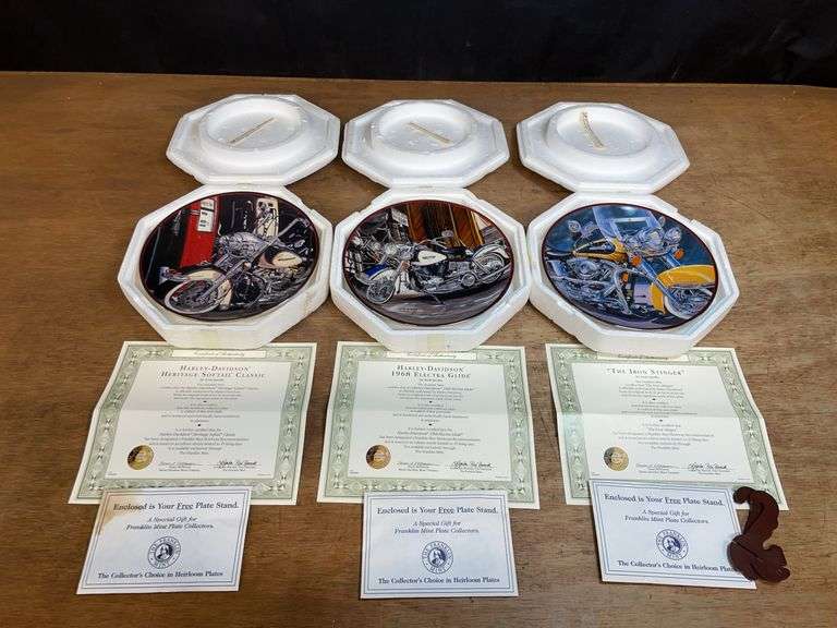 (3) Harley-Davidson Plates Franklin Mint image