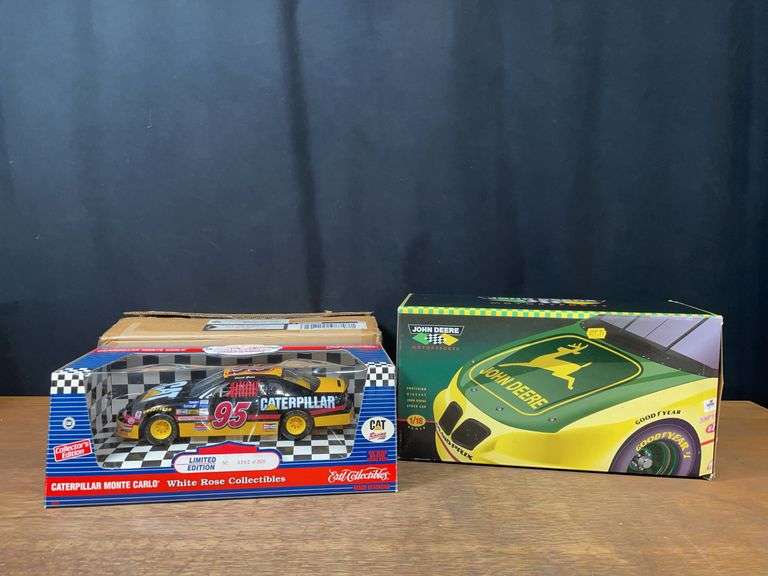 (2) 1/18 John Deere + Caterpillar NASCAR NIB Ertl image