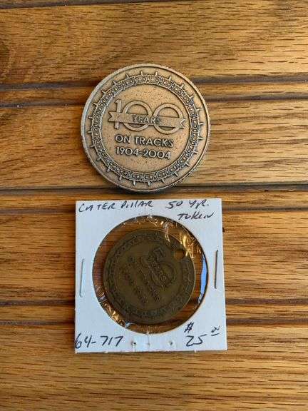 (2) Caterpillar 50 Years + 100 Years Medallions image