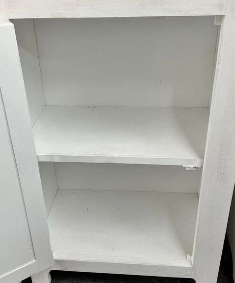 Store Fixtures - Primitive Tin Door White Wood Cabinet -New