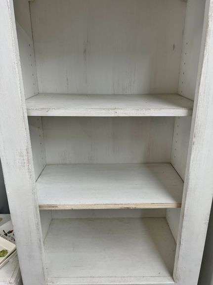 Store Fixtures - Primitive Tin Door White Wood Cabinet -New