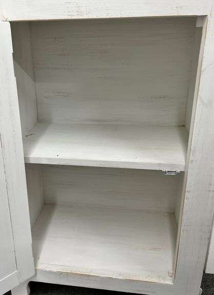 Store Fixtures - Primitive Tin Door White Wood Cabinet -New