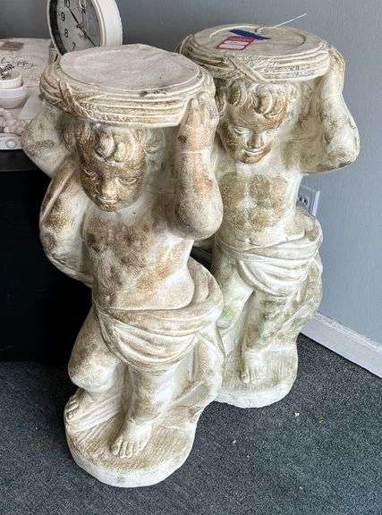 Plaster Garden Statue Plant Stand