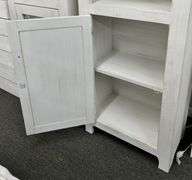 Store Fixtures - Primitive Tin Door White Wood Cabinet -New