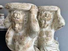 Plaster Garden Statue Plant Stand
