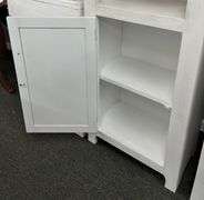 Store Fixtures - Primitive Tin Door White Wood Cabinet -New