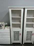 Store Fixtures - Primitive Tin Door White Wood Cabinet -New